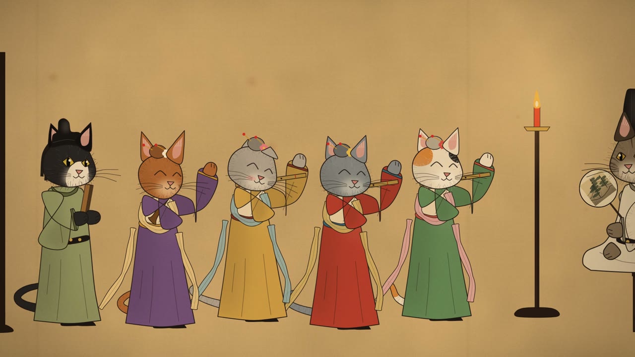 The flute players giggle